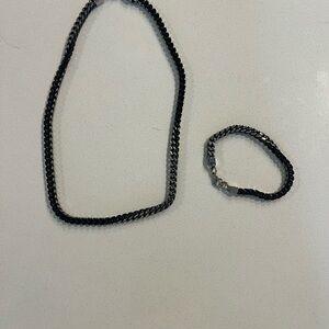 Sleek Black Jewelry Set for Men